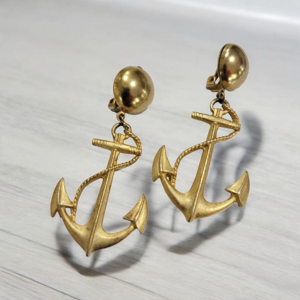 Anchor Nautical clip on Earrings